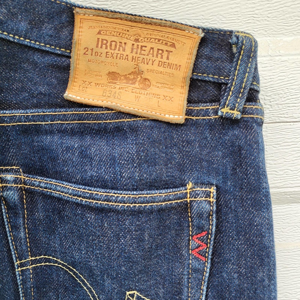 Iron Heart IH-634S 21 oz Japanese Denim size 35 Selvedge Indigo 634 japan